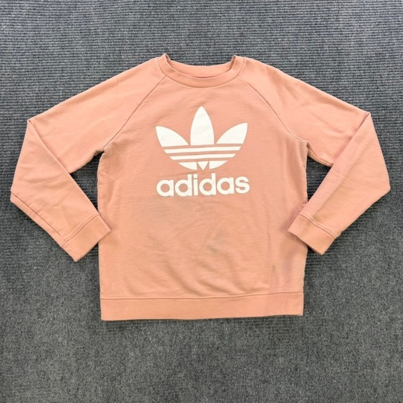 adidas Tops - Adidas Originals Trefoil Sweatshirt Salmon Pink Crewneck Womens Medium Raglan